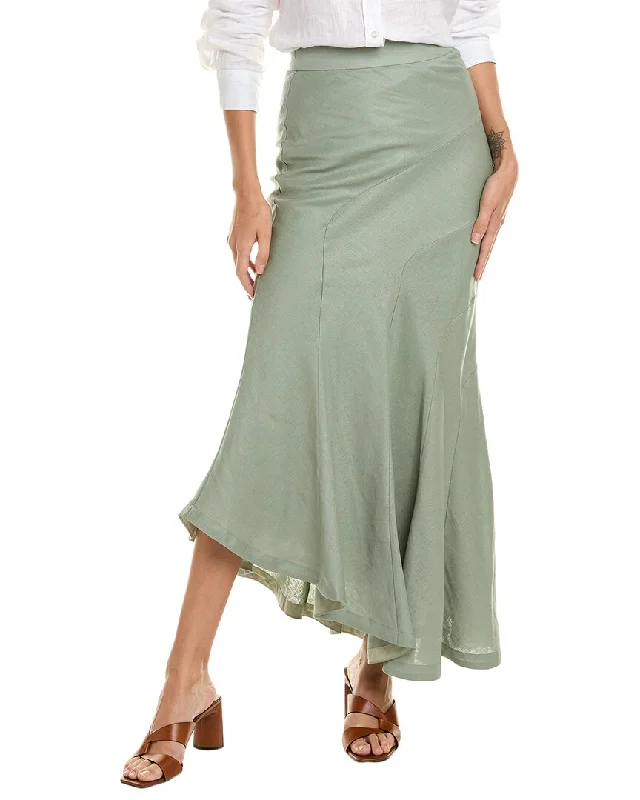 Women's Clothing Apparel Nicholas Aveline Bias Seamed Linen Midi Skirt