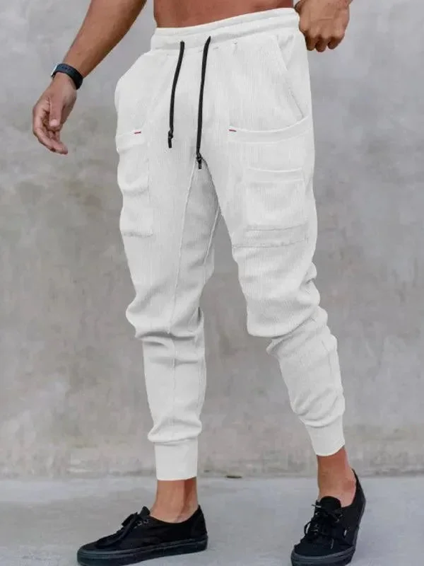 Women's Cozy Winter Attire Multi-Pocket Men Jogger Pants