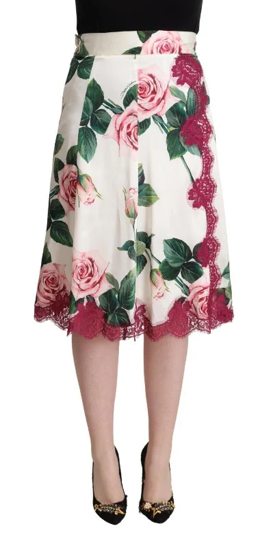 Elegant Women's Evening Garments Dolce & Gabbana Elegant Floral A-Line Midi Women's Skirt